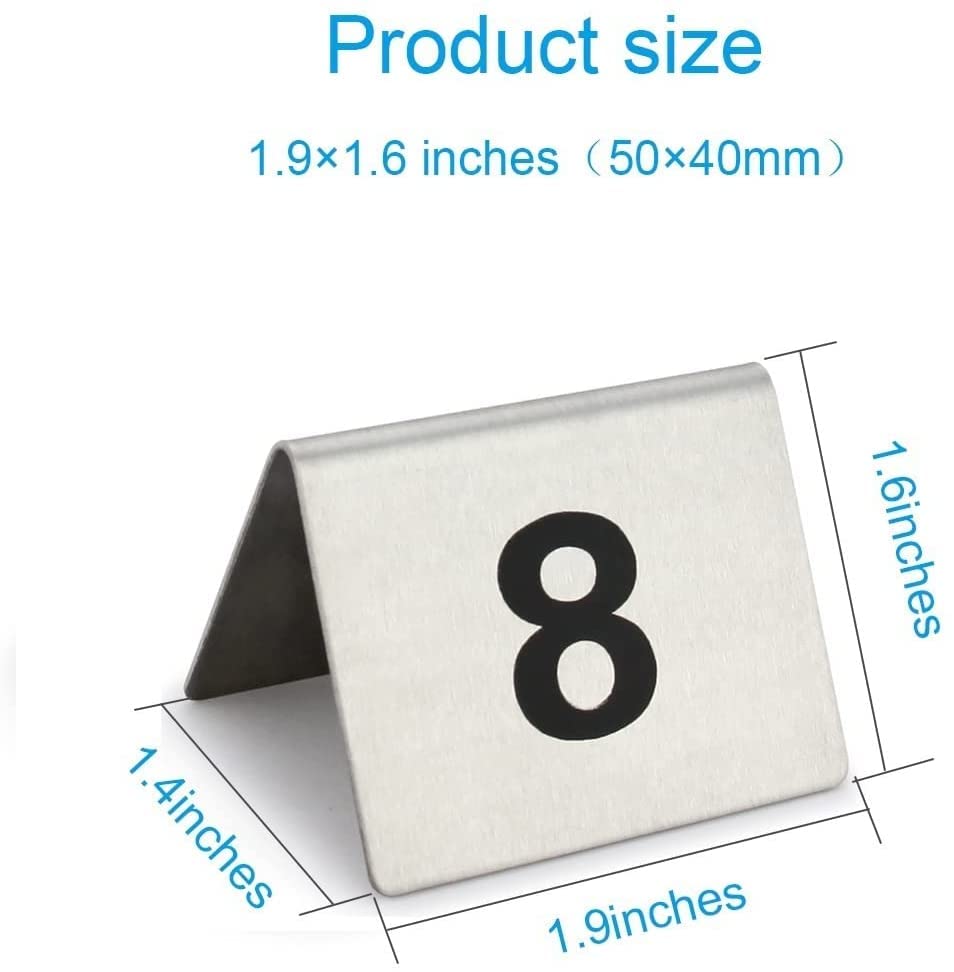 Numéros de table 1-25 acier inoxydable pour repère de table de restaurant - 4
