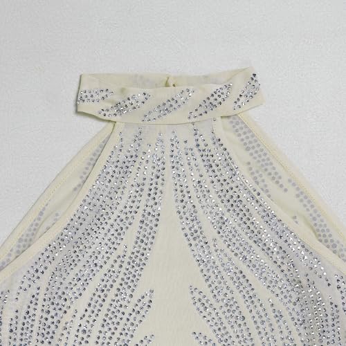 Image of PORRCEY Women's Sexy Elegant Rhinestone Bodycon Dress Hot Drilling Clubwear