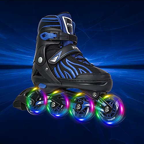 Zuwaos Boys Kids Adjustable Inline Skates, Girls Inline Skates For Kids, Beginner Roller Skates For Girls Men And Ladies Outdoor (Sky-Blue, Large - Youth (4Y-7Y Us)) #TOP3