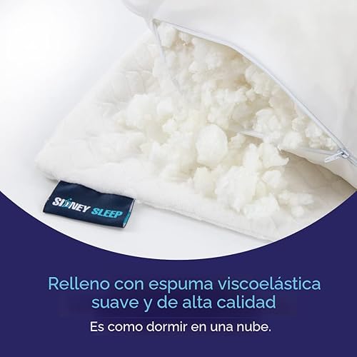 Miniatura 7 de Sidney Sleep Almohada para dormir de lado o bocarriba, comodidad para cuello y hombros, ajustable y personalizable (más o menos espuma viscoelástica