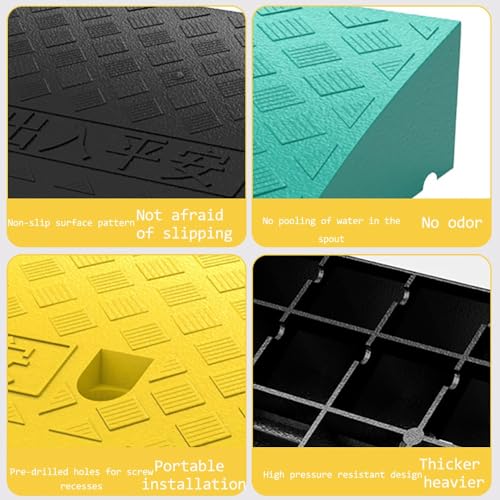 Rampa de borde de caucho 50x27x12 cm verde miniatura 7