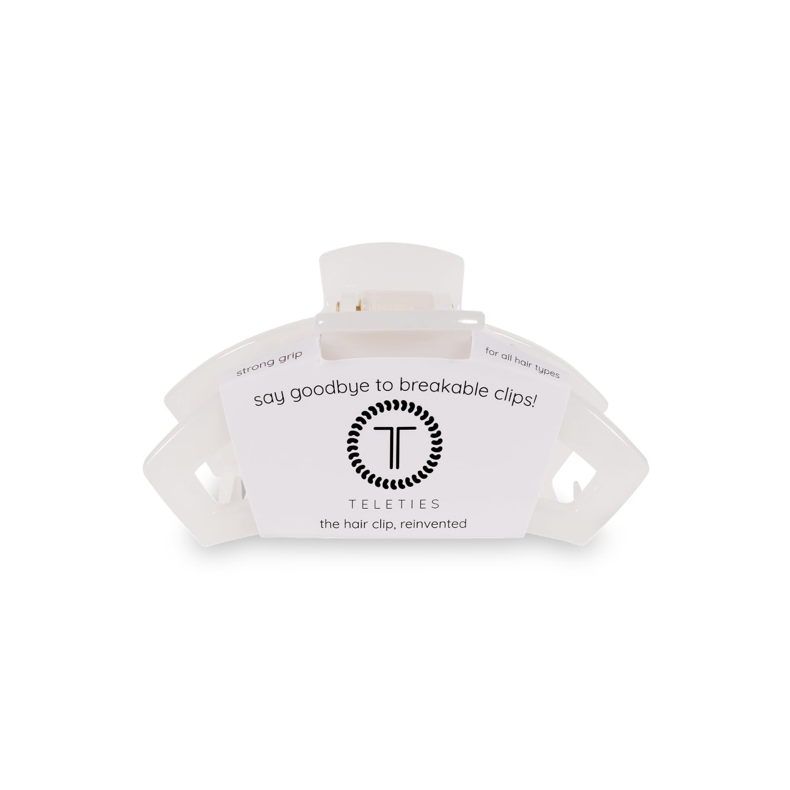 TELETIES - Small Open Hair Clip - Hair Claw Clips for Women - Strong Grip, Bendable Teeth, Comfortable Cutout Design - For Thin to Medium Thick Hair -