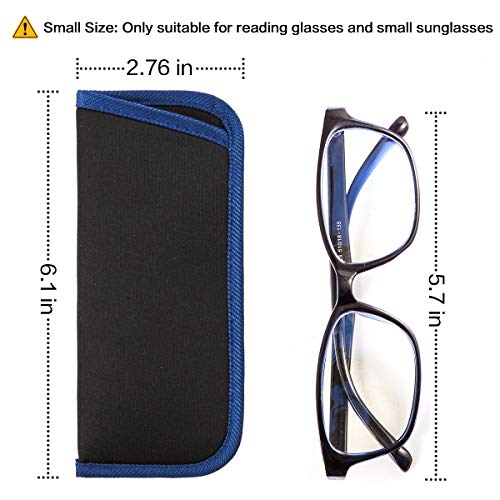 Image of TRIUMPH VISION 3 Pack Reading Glasses Pouch Soft Case Eyeglass Sleeve Slim | Alternative to Bulky Case in bag, Lightweight Lined Padded Protect Optical lens Slip in, Cute Pattern Portable for Daily Use