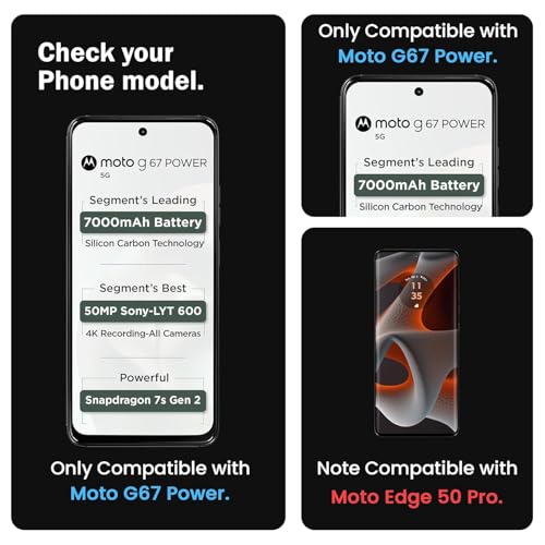 Image of Tempered Glass Screen Protector Compatible for Moto G67 Power and Moto G57 Power with Edge-to-Edge Coverage and Easy Installation Kit