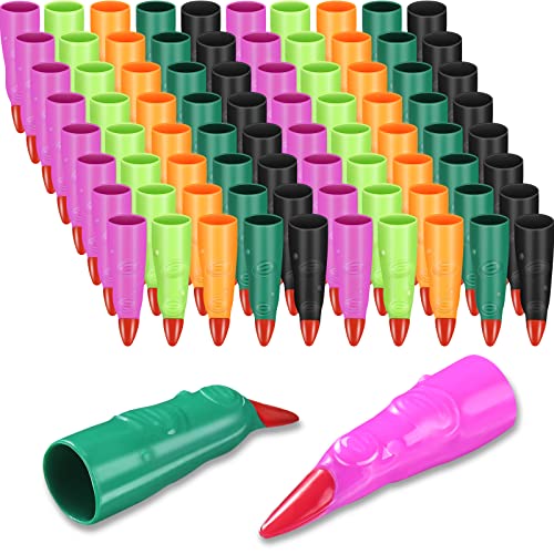 100 Pieces Halloween Witch Fingers for Reading Kids Martian Witch Fingers False Claws Nails Fake Zombie Cosplay Finger Tips Witch Costume Accessory (Random Color)