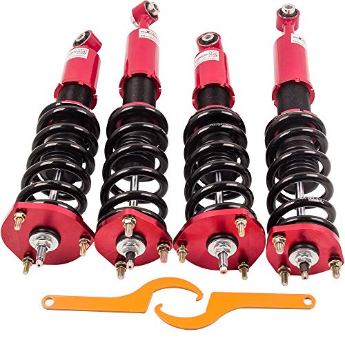 maXpeedingrods 4x Coilovers with 24 Damping Level Setting for Lexus IS 300 JCE10 IS200 GXE10 1999-2005 for TOYOTA ALTEZZA AS200 RS200 98-05 MARK II 00-05, Coil Spring Shock Absorbers Struts Suspension