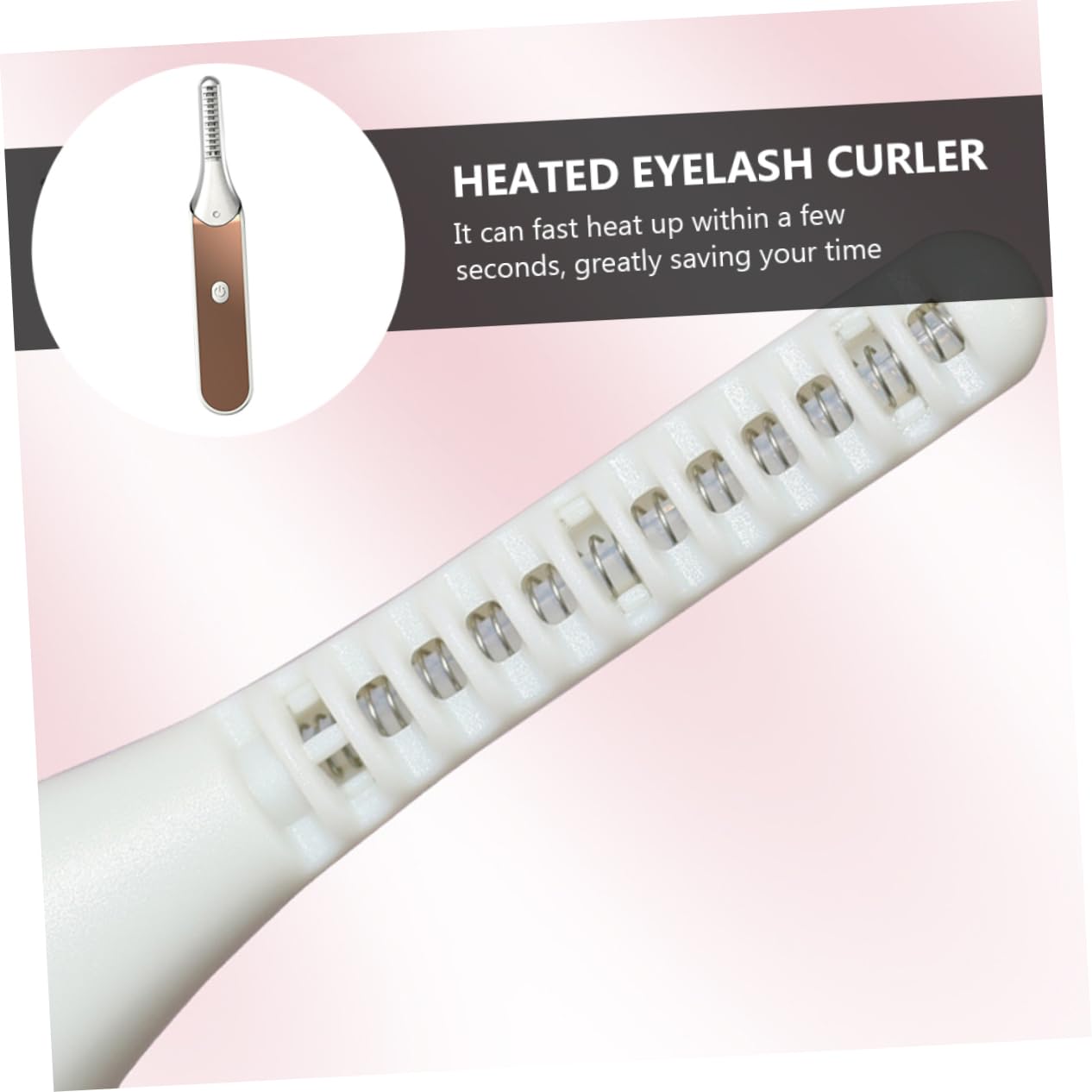 Beaupretty 2piezas Rizador De Pestañas Eléctrico Calentado Herramienta De Maquillaje Portátil Para Pestañas Curvas Naturales Efecto Rápido y Fácil De Usar Para Viajes y Ocasiones