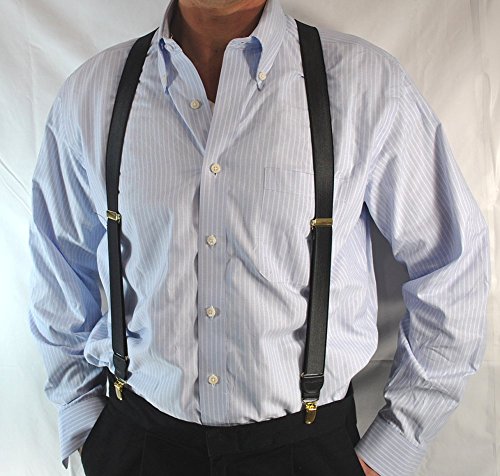 Image of Hold-Up Formal Series Men's X & Y-Back Suspenders with No-Slip Clips | Available in traditional X-back and Y-back styles for business, formal, and dress occasions.