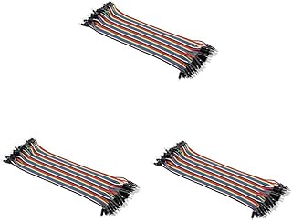 Mikikit Ribbon Cables 40 Pin Ribbon Cable 3pcs 40 pin Ribbon Cable Male to Male Jumper Wires Male to Male Jumper Cable Breadboard Ribbon Cable