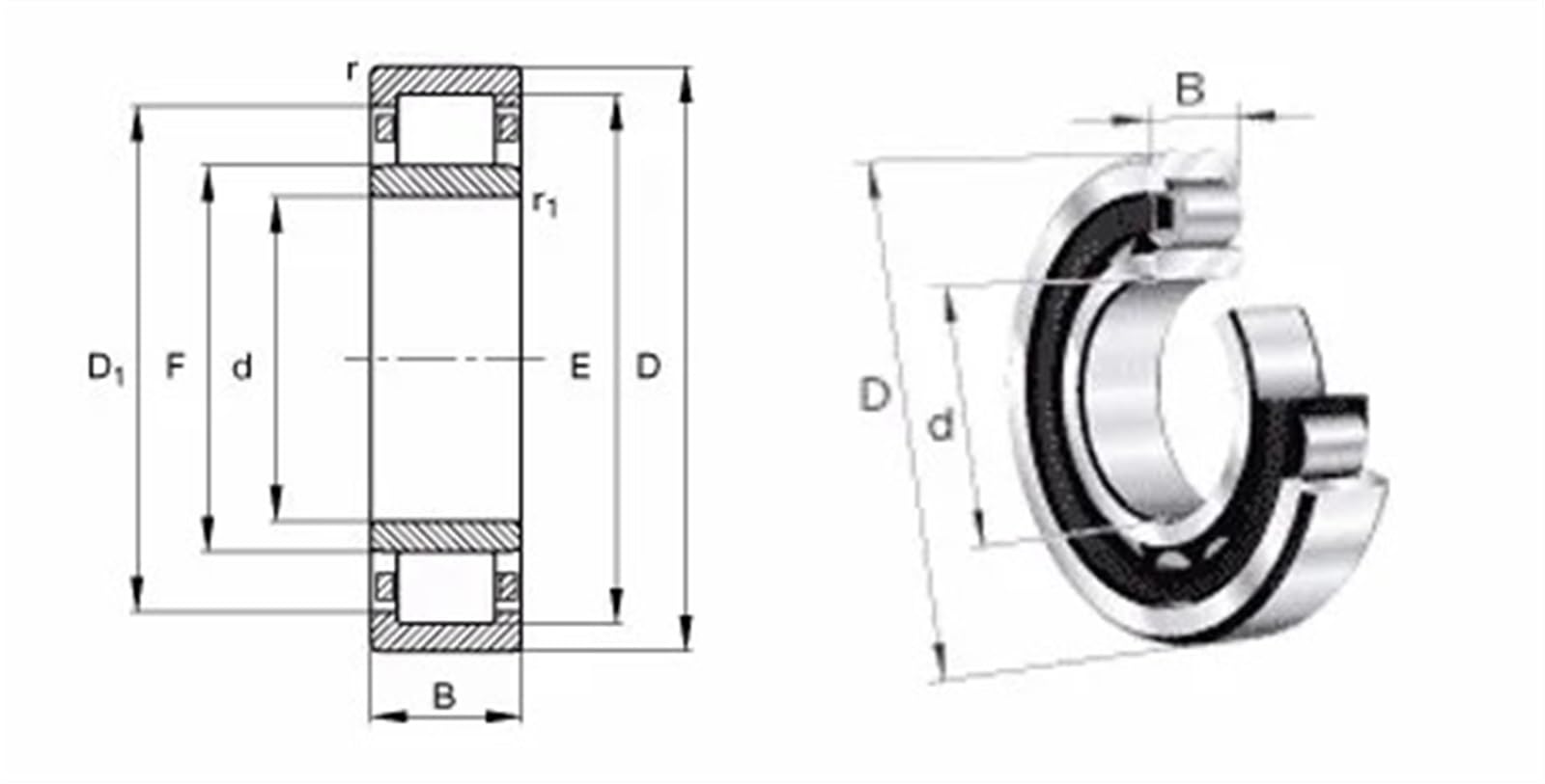 1 pièce NU1011EM NU1011 32111 H 55x90x18 Roulements à Rouleaux cylindriques Simples Cage en Laiton usinée