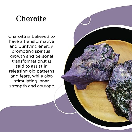 Image of Charoite Crystal Raw for Meditation & Reiki (750 Gm) | Natural Gemstone for Transformation & Inner Strength | Decorative Crystal Showpieces for Vastu Home Decor & Office Desk Decoration (3-4 Pcs)