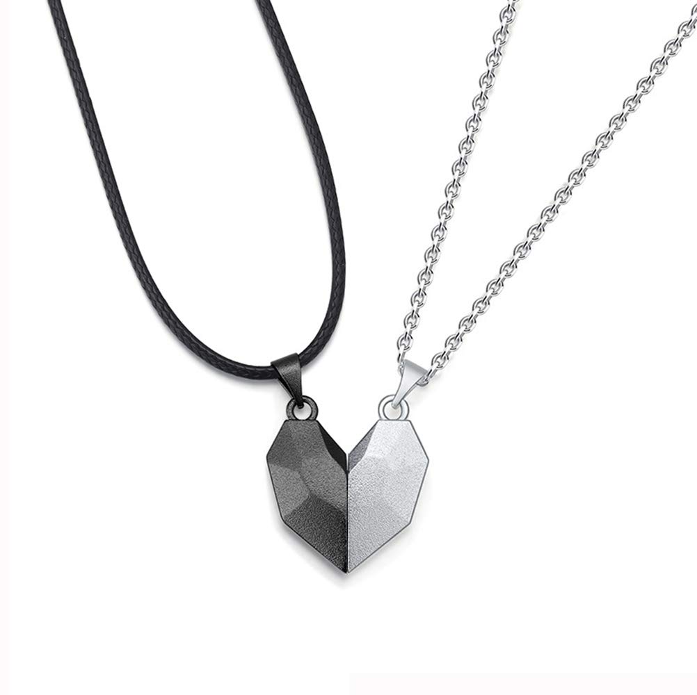 SEVENSTONE Two Souls One Heart Pendant Necklaces Stone Couple Black White Minimalist Magnet Distance Friendship Simple Jewelry Set for Men Women (B08YDJMH37) Amazon Price History, Amazon Price Tracker