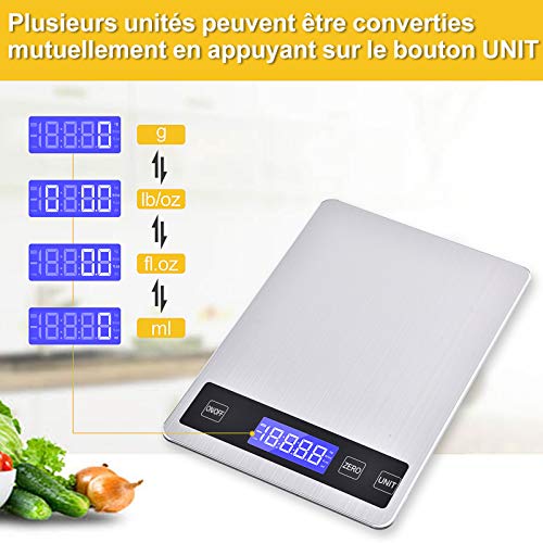 Viugreum KüChenwage,KüChenwaage Digital,15Kg Essenswaage,Professionelle Waage Mit LCD-Display,Digitalwaage KüChenwaage… – Bild 3