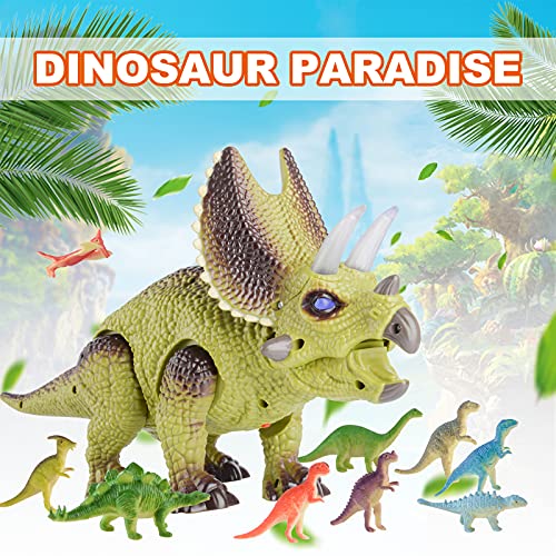 Tsonmuan Remote Control Dinosaur Toys For Kids 5-7 With Dance/Fight Mode And 12 Dinosaur Figures Toys, Rc Triceratops Walking Dino Toys For 3 4 5 6 7+ Years Old #TOP4