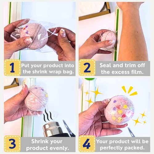 Image of Weiwei - 400 PCS 4x6 inch Odorless PVC Heat Shrink Wrap Bags 100 Gauge for Bath Bombs | Dome Shrink Bags