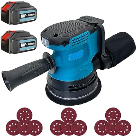 Cordless Random Orbit Sander with Batteries Cover