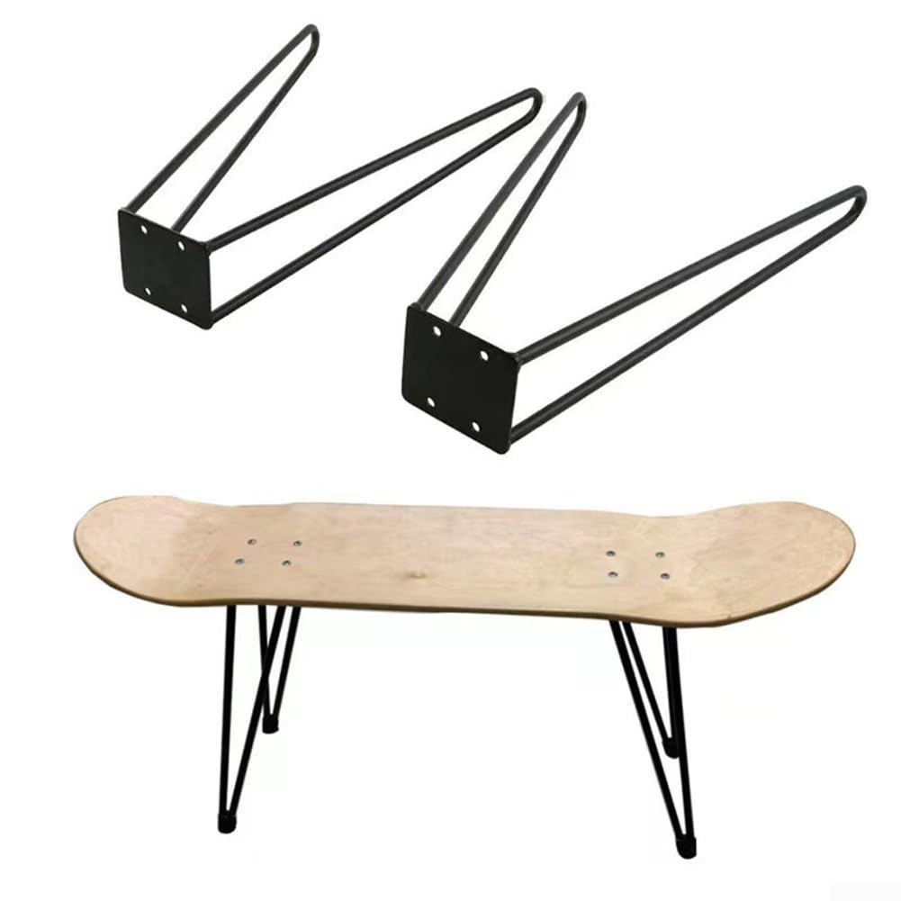 Yhenlovtt Lot de 2 pieds pliables en métal pour skateboard avec pieds en caoutchouc – Construction en fer robuste, supporte 136,1 kg, 40,6 cm/50,8 cm H (2 pièces)