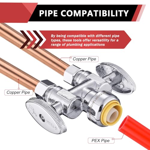 Image of 10Pcs EFIELD 1 /2 inchPush x Dual 3 /8 inchOD Straight Stop Valve(PF-VALVE039-10)