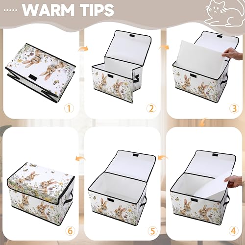 Image of Stackable Clothes Storage Bins with Lids 3 Pack. | Closet Organizers Fabric Cat Printing Box for Home and Office,Blanket Clothes Organizers,Under Bed Storage Containers