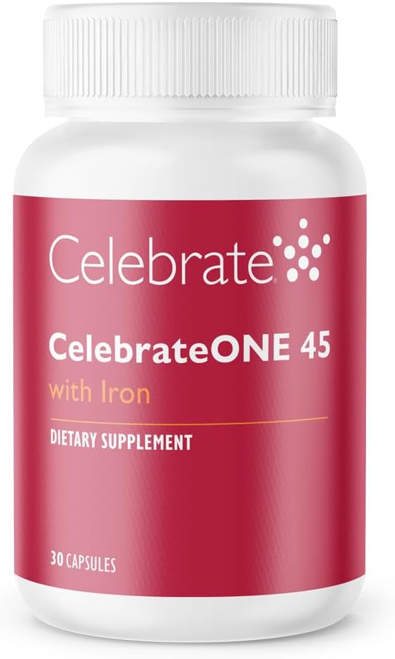 Celebrate Vitamins CelebrateONE 45, 45mg Iron - Once Daily Bariatric Multivitamin, Essential Vitamins & Minerals - Gastric Bypass & Sleeve Gastrectomy Supplement (90 Capsules)