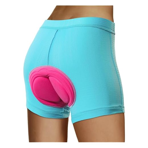 Lixada Shorts de ciclismo feminino acolchoado 3D MTB bicicleta bicicleta ciclismo shorts azul, Azul, XXG