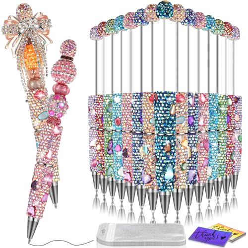 Tondiamo 45 Pcs Rhinestone Beadable Pens Bulk Set,Shell Diamonds
