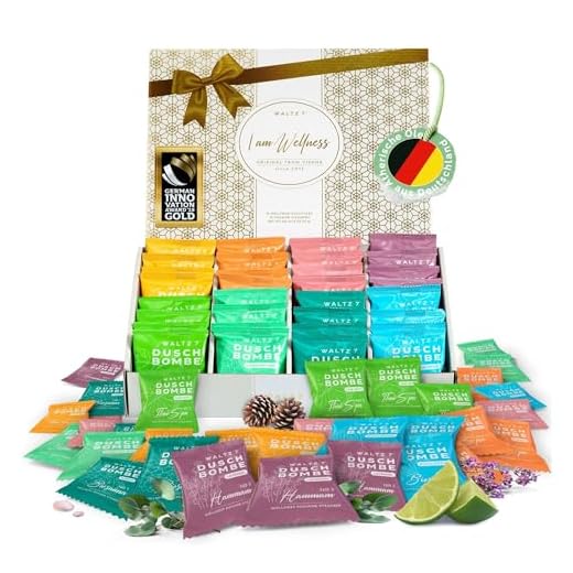 WALTZ 7 Duschbomben Wellness Geschenkset, Entschleunigung und Entspannung, Partner Dankeschön Geschenk für Frauen, Geburtstagsgeschenk Männer, Geschenkidee Muttertag Mama, Freundin, Wohlfühlpaket