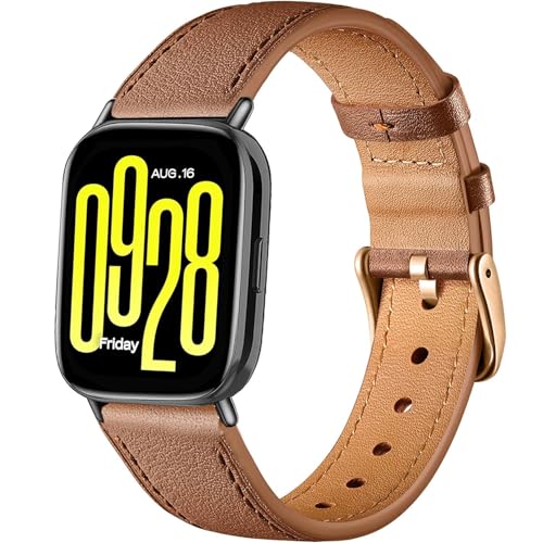 Issinlky Bracelet en cuir pour Redmi Watch 5 Lite/5 Active, 22MM Business bracelet pour Xiaomi Redmi Watch 5 Lite/5 Active