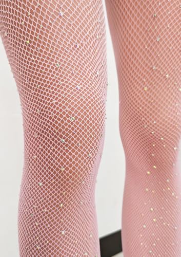 Image of VEBZIN More Sparkly Fishnets Tights Fishnet Stockings Rhinestone Fishnet Tights for Women