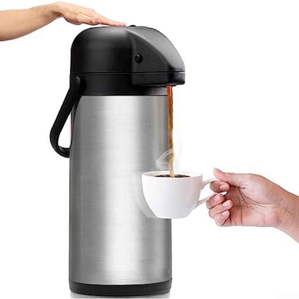 Pump Action Kaffeespender 1 9L Isolierter Edelstahl für bequemes Servieren von Getränken (1,9 Liter)