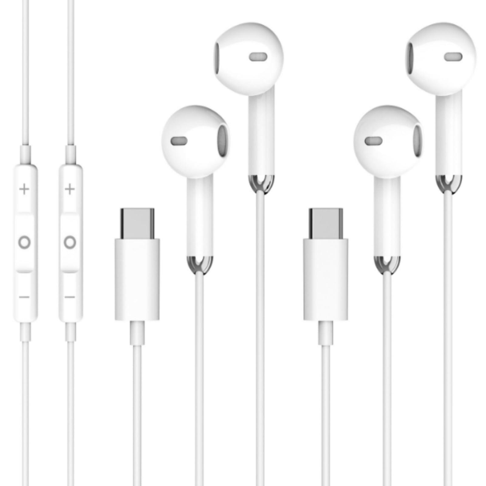 USBC Headphones for iPhone 17 16 15，for Apple Headphones Wired with Microphone & Remote Control [Clear Call], Wired Ear Buds USB C HiFi Bass Earphones
