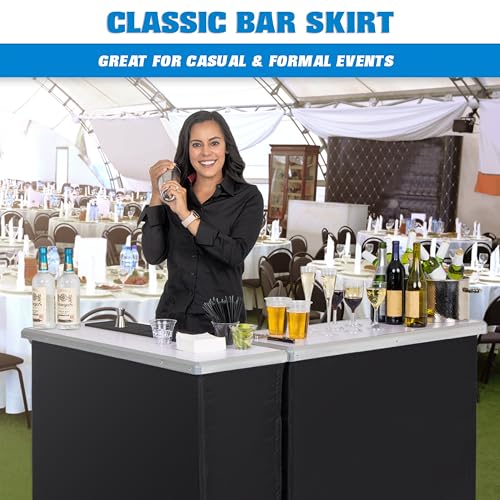 GoBar Portable Double Bar Table Set - Mobile Bartender Station for Events - Includes Carrying Case