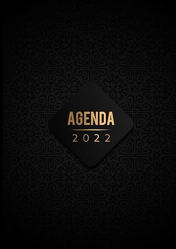 Agenda 2022: Journalier A4 2 pages par jour XXL grand format - Planificateur professionnel de janvier à décembre 2022 - 365 jours - Couverture souple Noir Mandala