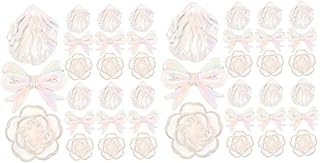 VILLCASE 120 Peças Acessórios De Resina Acessórios Para Telefone Celular Decorações De Unhas Brincos Delicados Conchas Amuletos Capa De Telefone Amuletos De Rosa Amuletos DIY Decorações De