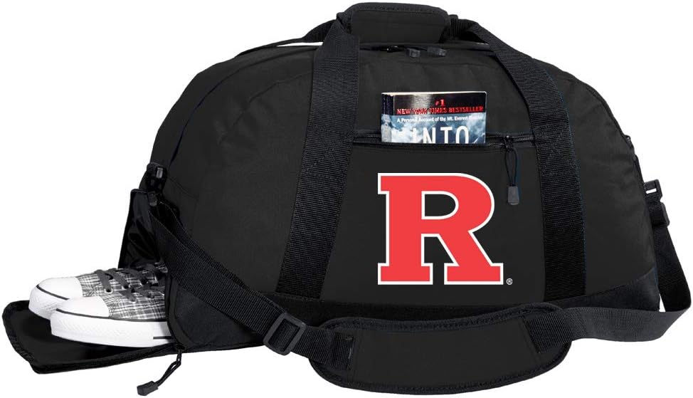 Rutgers University Duffel Bag - RU Gym Bags w/SHOE POCKET