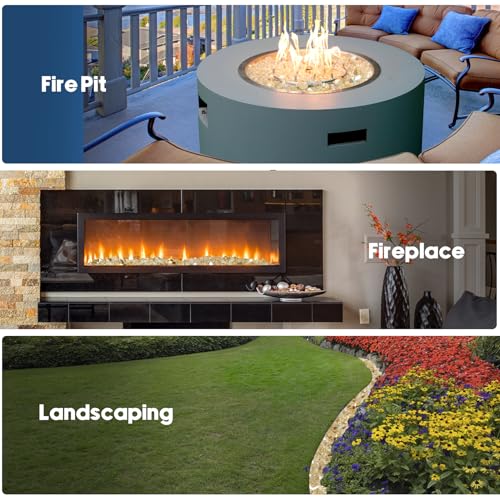 Image of Skyflame Fire Pit Glass Rocks, 15 Pound Gold Reflective Fire Glass for Outdoor Indoor Fire Bowl Fireplace, 1 /2-Inch