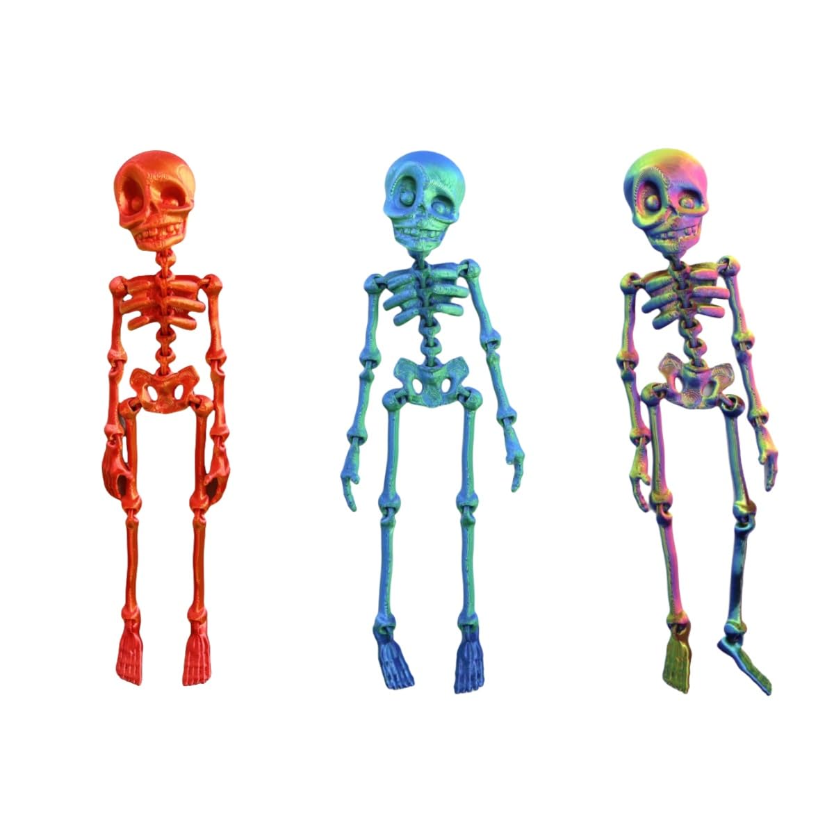 3PCS Poseable Skeleton Fridge Magnet, Halloween 3D Printed Articulated Skeleton, 7IN Skull Fridge Magnets with Movable Joints, Skull Magnet Fridge Sticker for Kitchen,Office (3PCS Mixed Set 4) — image 1