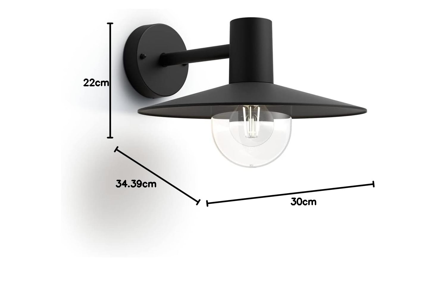 Philips Lighting Lampa Ścienna, Czarny, 30 x 34.4 x 22 cm