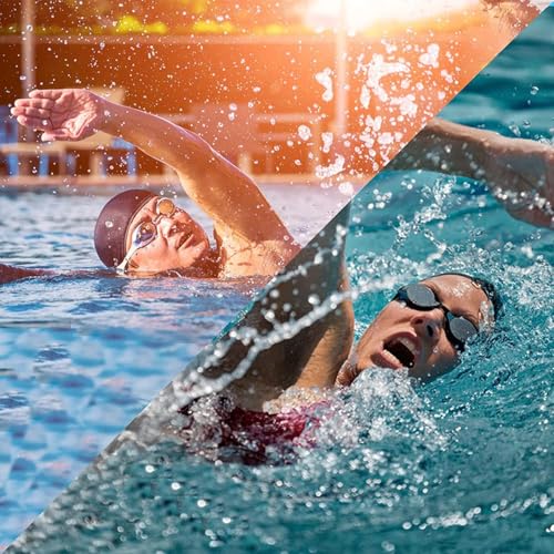 Image of Leosportz 4 in 1 Swimming Kit - Swimming Cap, Swimming Googles, Earplugs and Nosepulgs Set | UV and Anti Fogg Protection Googles | Silicon Non Sip with New Memory Technology (Sky blue)