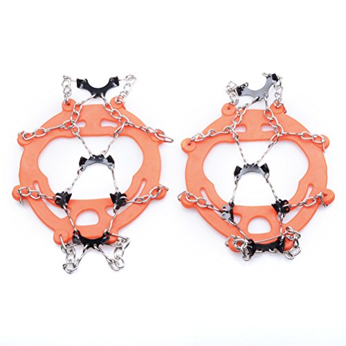 Astra Depot Universal Anti Slip Outdoor Walking Winter Sports Shoe Grips Cleats Crampons Chain with Pouch Carabiner