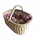 Liangzishop Cestini per la Spesa Moda Tessuti a Mano paniere di Mercato Cesto di Fiori Cesto Popolare Imitazione Rattan di Protezione Ambientale PP Carrello Carrello Shopping Bag (Color : Beige)
