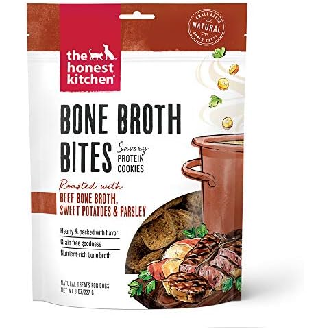 The Honest Kitchen Bone Broth Bites: Roasted with Beef Bone Broth & Sweet Potatoes, 8 oz Bag Cover