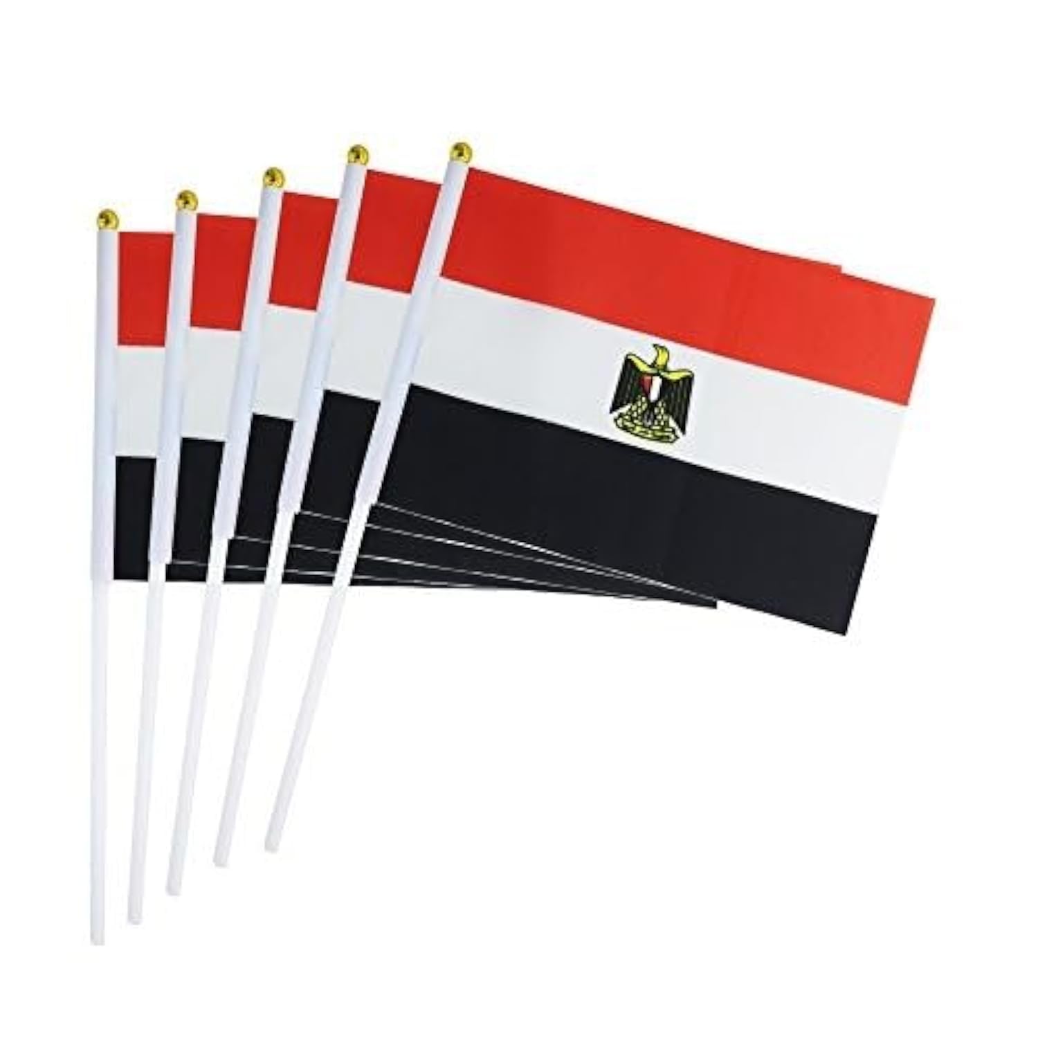 25 Pack Hand Held Small Mini Flag Egypt Egyptian Flag Stick Flag Round Top National Country Flags,Party Decorations Supplies For Parades,World Cup,Festival Events,International Festival