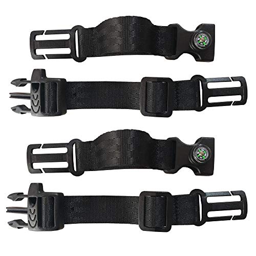 HDHYK[2 Pack Backpack Chest Strap Heavy Duty Adjustable Backpack Sternum Strap Chest Belt Suitable for Webbing on The Backpack up to1in.(Black)