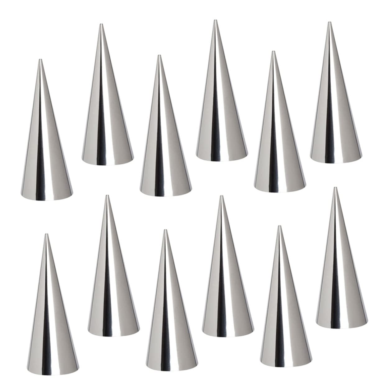 BEBEMOKO 20pcs Conical Stainless Steel Croissant for Baking Non-stick Baking Tools for Home Use and Easy to Clean for Bread Making Silver