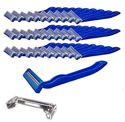Disposable Twin Blade Razor [Pack of 30] Professional Blue Easy Grip Throw Away Single Use Body Shaving Razors for Silky Smooth Shave for Men and Women with Sensitive Skin â Home, travel, homeless