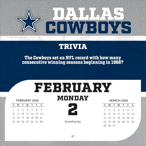 Calendario de caja Dallas Cowboys 2026 para tu escritorio 4