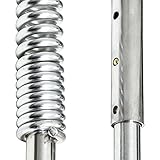 Relaxdays Fahrradleine mit Federpuffer, Abstandhalter, für Hunde, verstellbar, H x B x T: 47 x 21,5 x 5 cm, silber-gelb