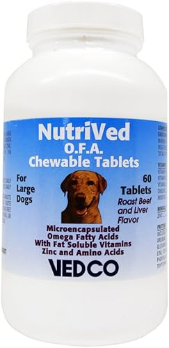 Vedco 60 tabletas masticables nutritivas O.F.A. para perros grandes