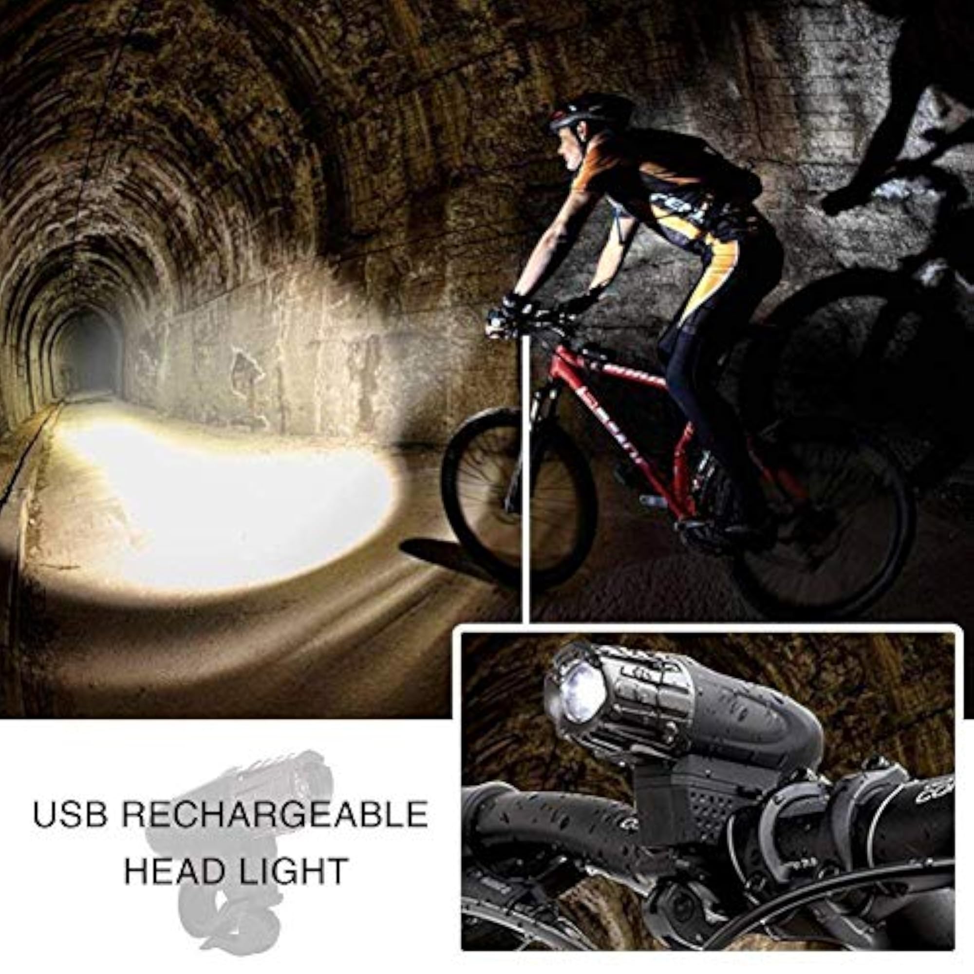 USB Rechargeable Bike Front Headlight